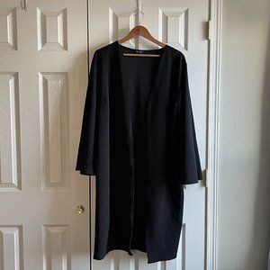 BOOHOO Long Black Duster with Bell Sleeves